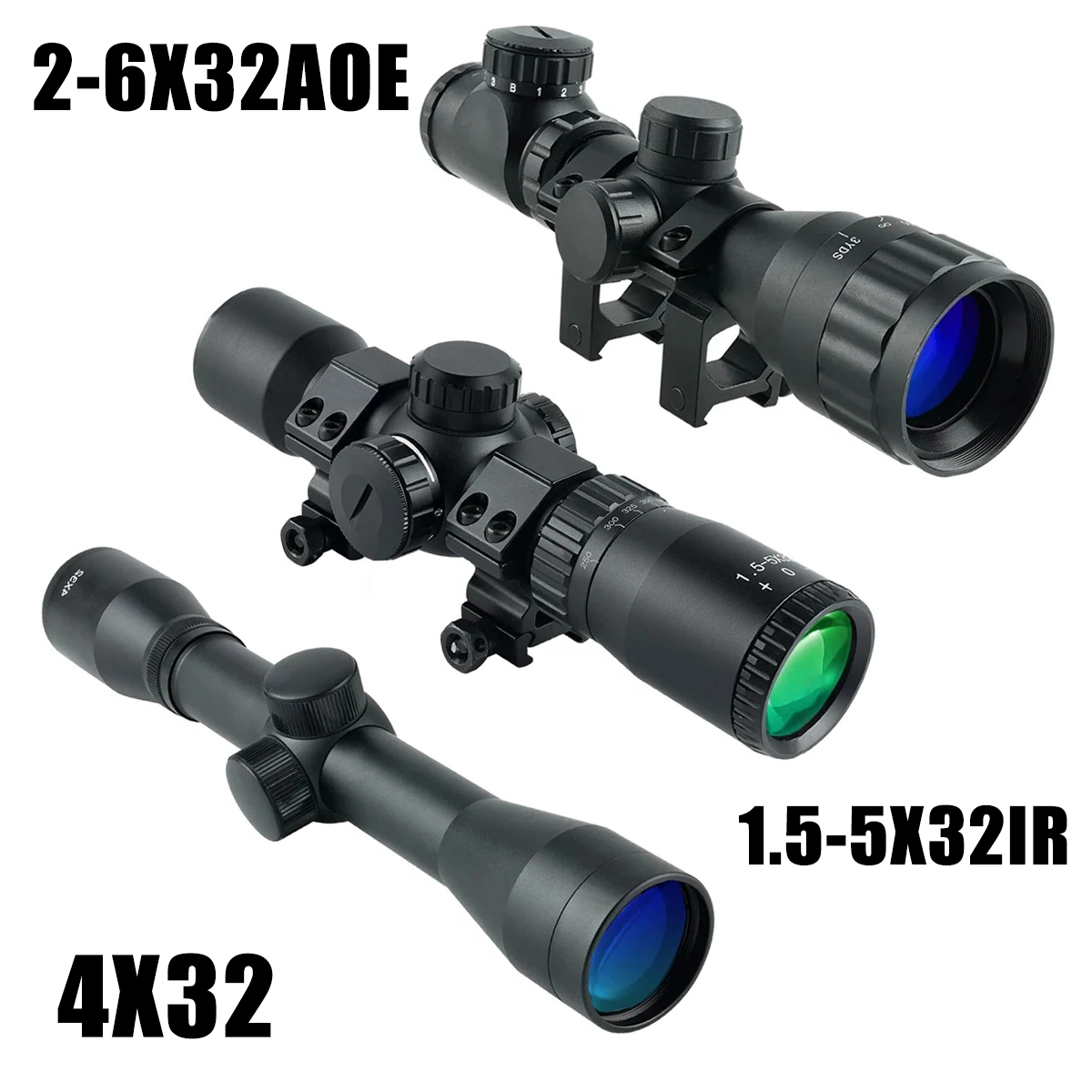 Crossbow Scope Sight - 2-6X32AOE Crossbow ขอบเขตสั้น 4x32 1.5-5x32IR Optical