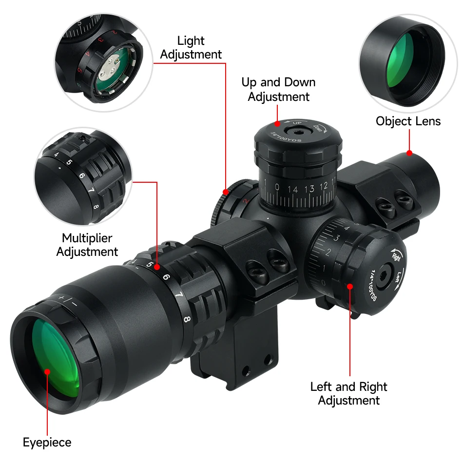 2-8x20IR การล่าสัตว์ปืนไรเฟิลข - Crossbow Scope Sight บทวิจารณ์และราคา