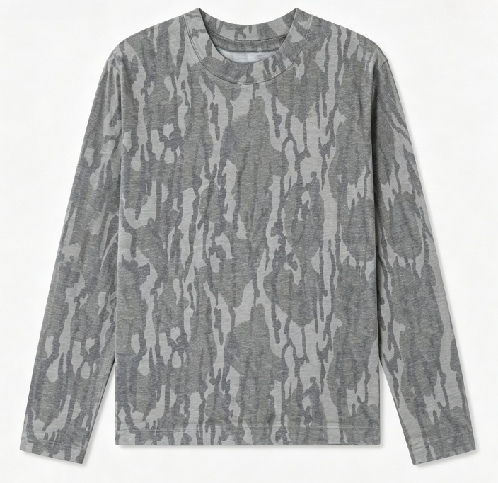 เสื้อยืดแขนยาวลายพรางใบไม้ คอก - Hunting Outdoors บทวิจารณ์และราคา