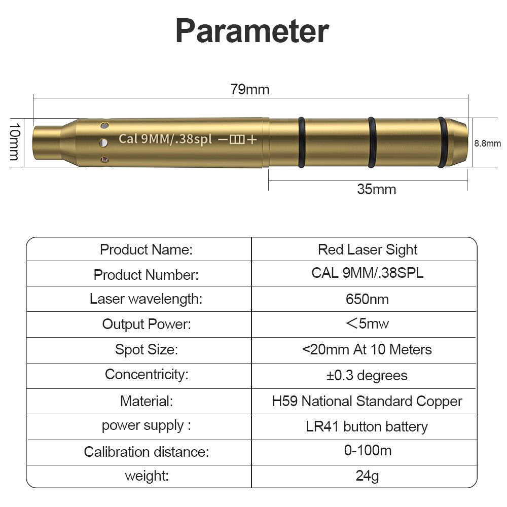 9 มม./38SPL สีแดงเลเซอร์ Bores - Outdoor Hunting Lab บทวิจารณ์และราคา